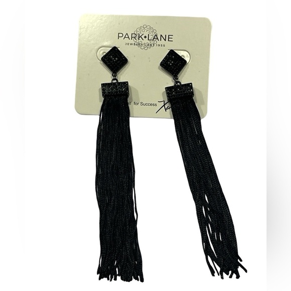 NWT Park Lane Zara Black Long Tassel Duster Earrings - Picture 4 of 6